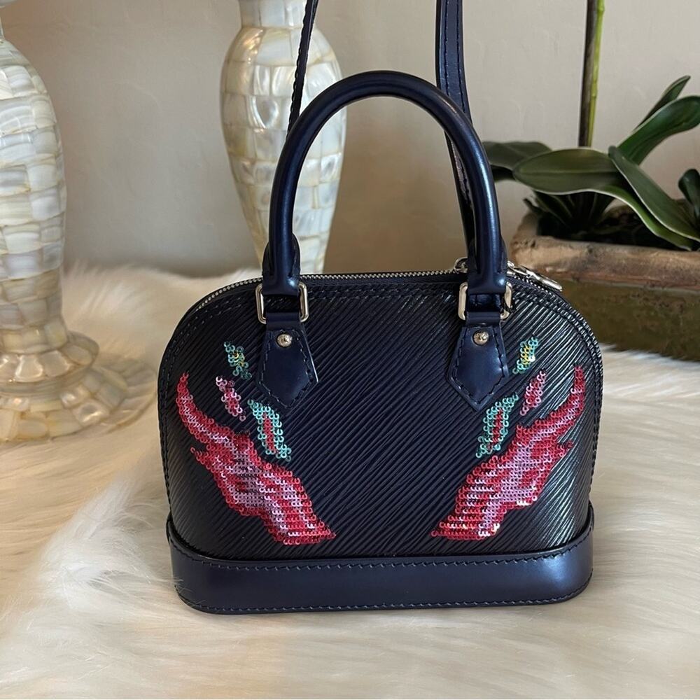 Louis Vuitton Alma Nano Blue Nuit Epi Sequins Flame Limited Edition